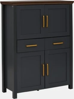 Home Affaire Highboard In Grau/walnussfarben