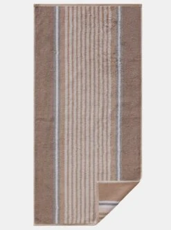Cawö Handtuch In Beige-gestreift