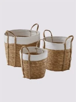 Heine Home Körbe 3er In Natur-weiß -Haushaltsgegenstände Rabatt 8a098264ec29d2785281651215d0d857