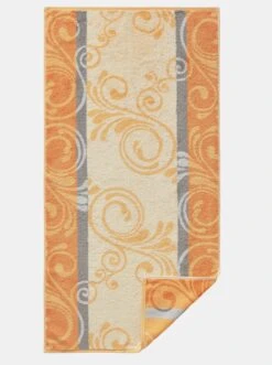 Cawö Handtuch In Apricot-gemustert