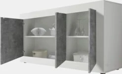 LC Sideboard In Weiß Hochglanz Lack/beton-optik -Haushaltsgegenstände Rabatt aa1dd20857cf35efff2297a31015af9f