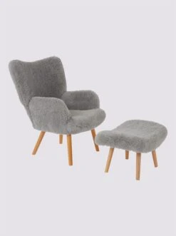 Heine Home Sessel+Hocker In Grau