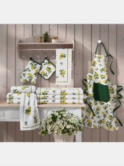 Geschirrtücher In Weiß-gelb