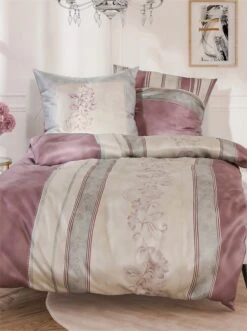 Kaeppel Bettwäsche In Champagner-altrosa-bedruckt