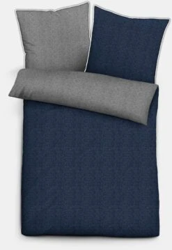 Biberna Bettwäsche In Marine-grau